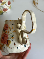 Peonies Flowers Pottery Jug