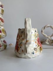 Peonies Flowers Pottery Jug