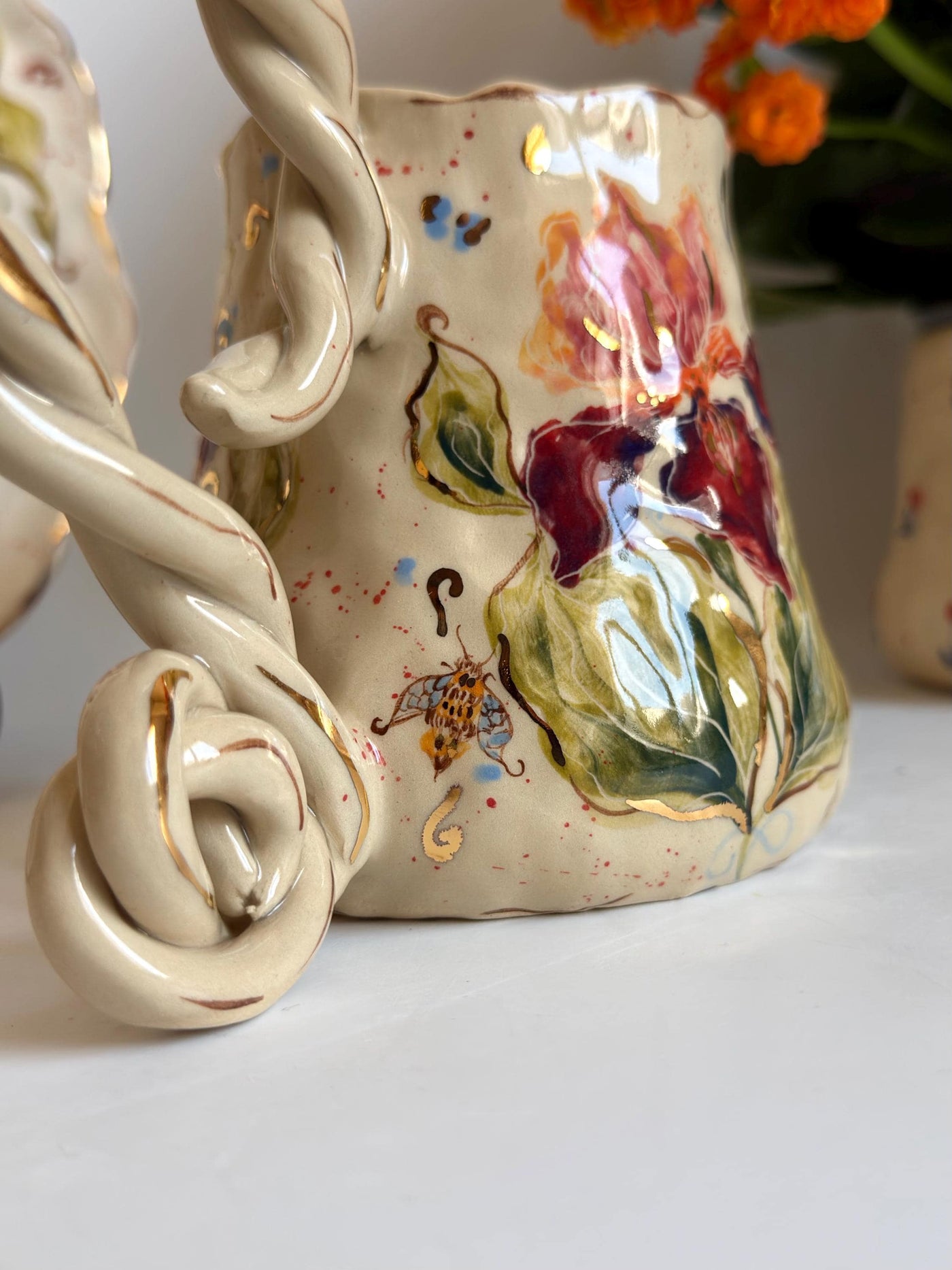 Boho Iris Flower Mug