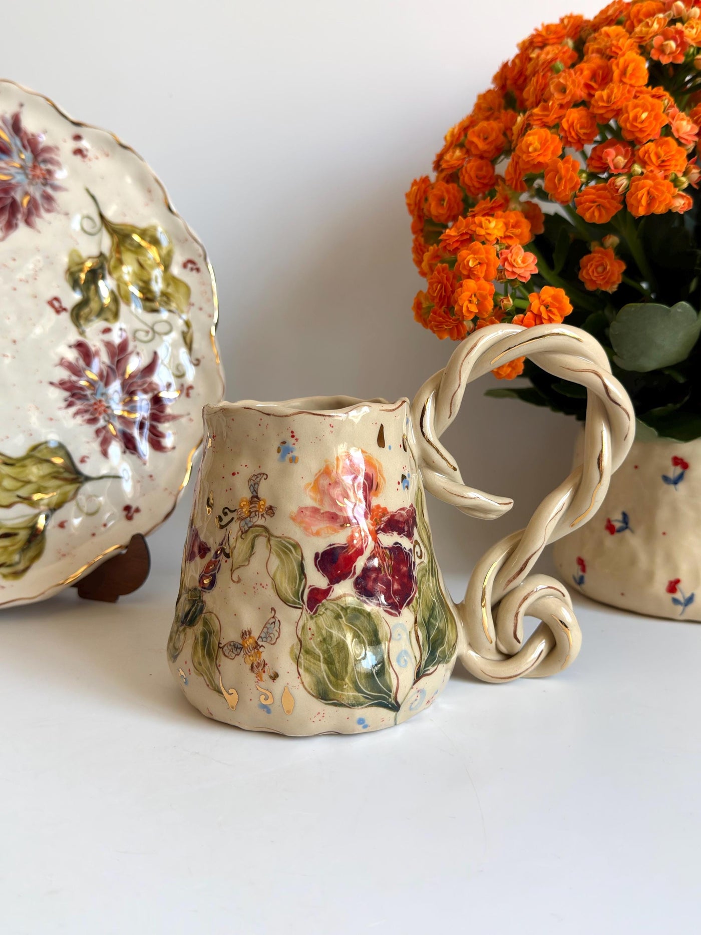 Boho Iris Flower Mug