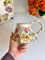 Lotus Floral Artistic Mug w Butterfly and Dragonfly