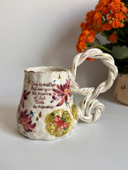 Butterfly and Dragonfly Lotus Floral Mug