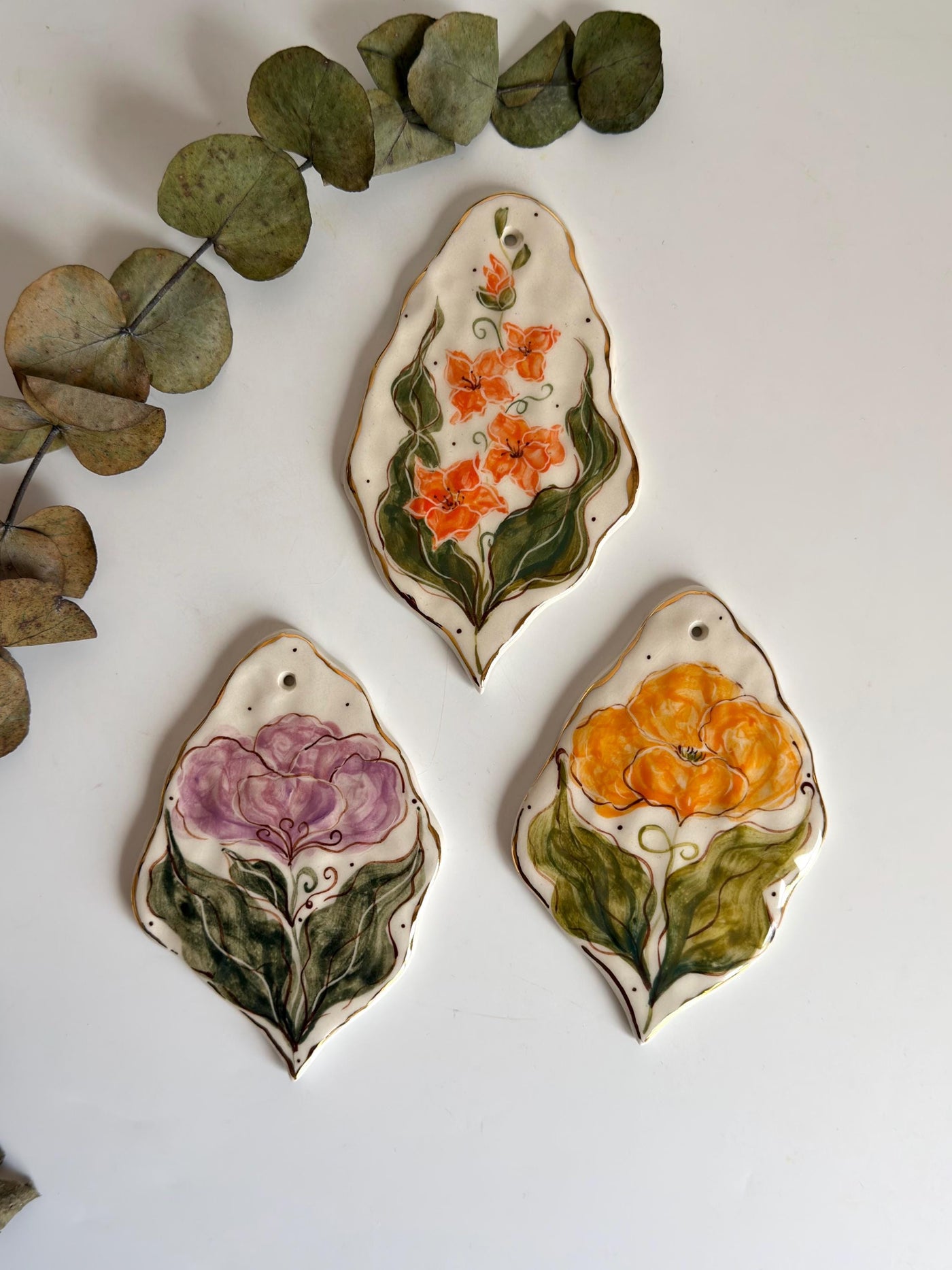 Gold Floral Wall Hangings