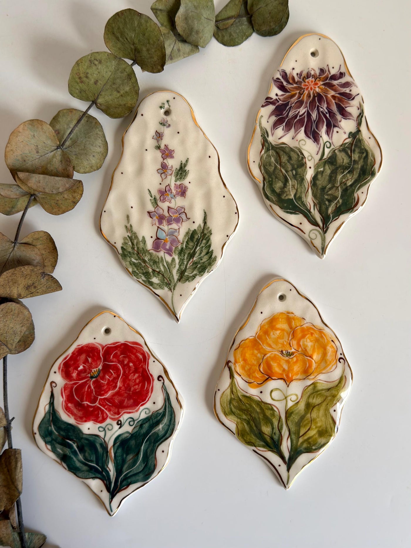 Gold Floral Wall Hangings