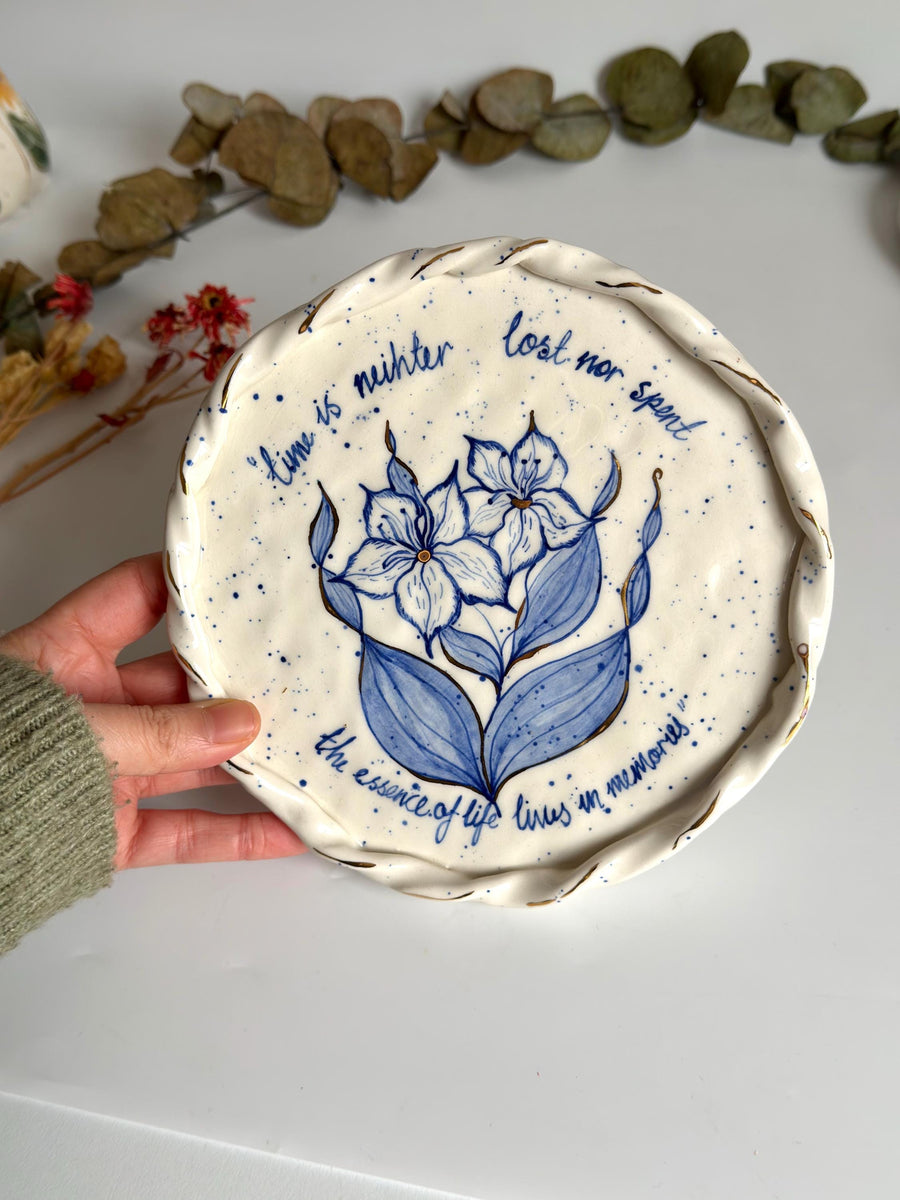 Blue Lilies Wall Plate