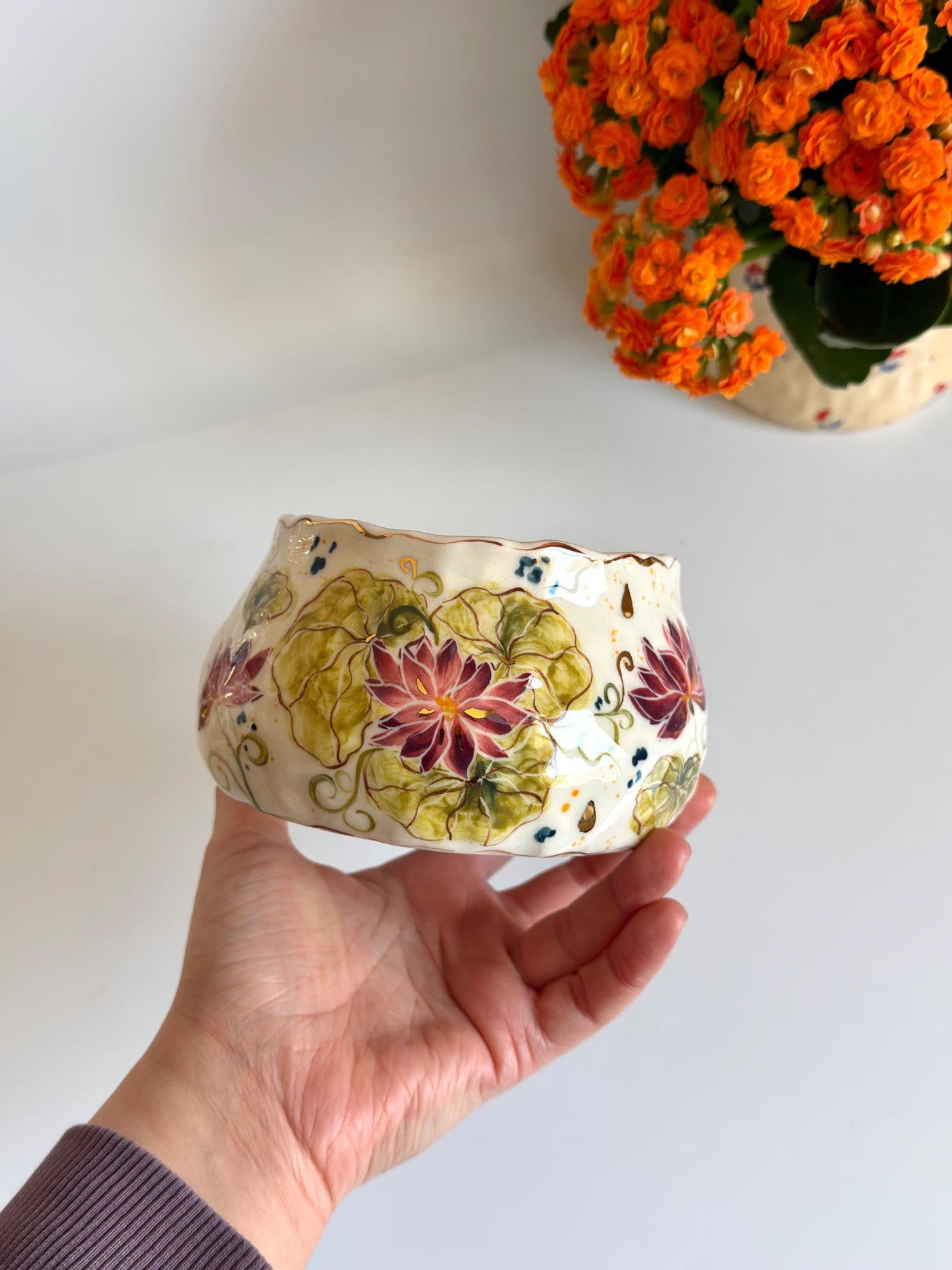 Water Lily Flowers Bowl
