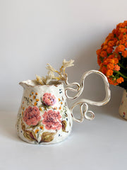 Peonies Flowers Pottery Jug