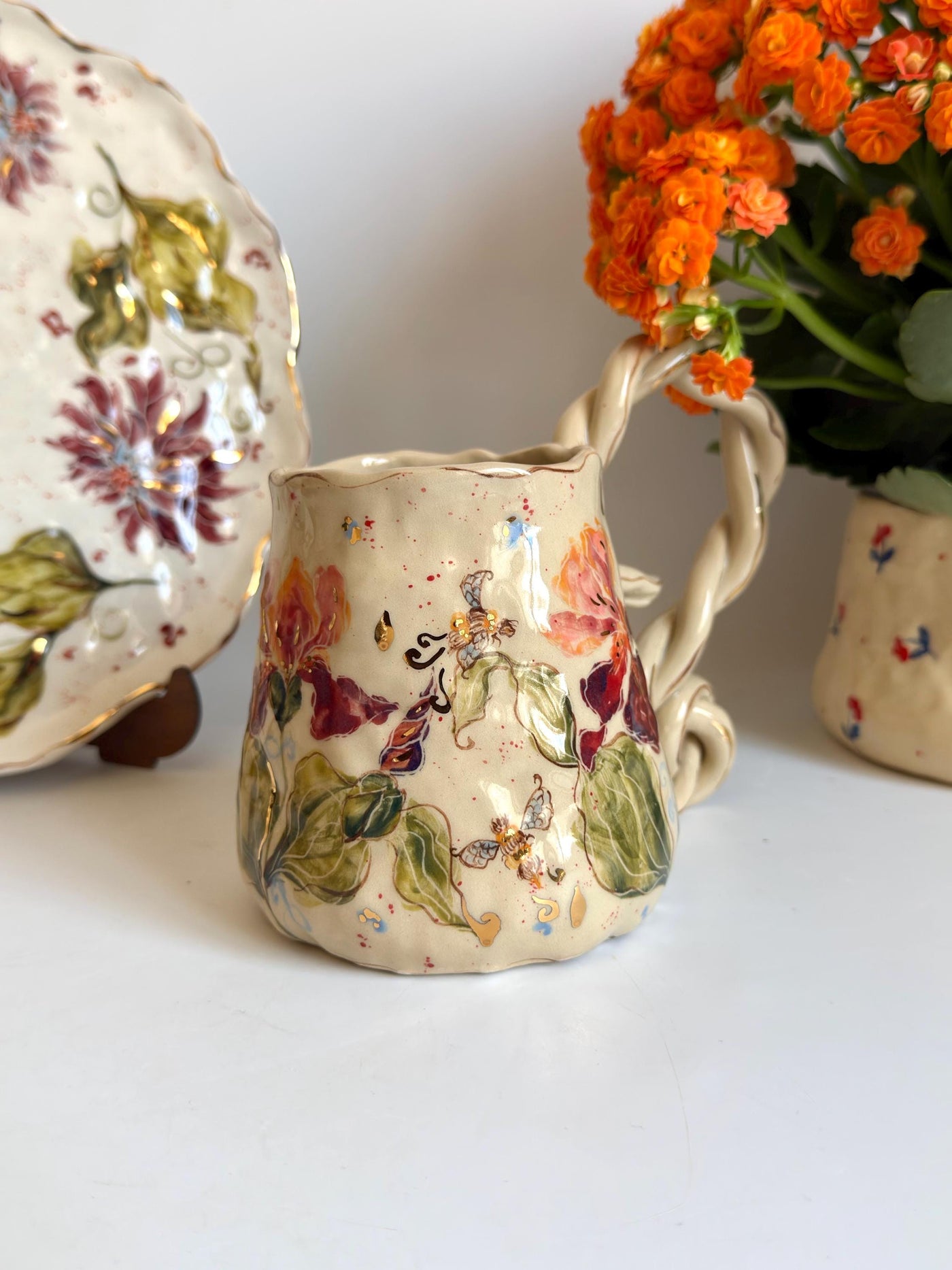 Boho Iris Flower Mug