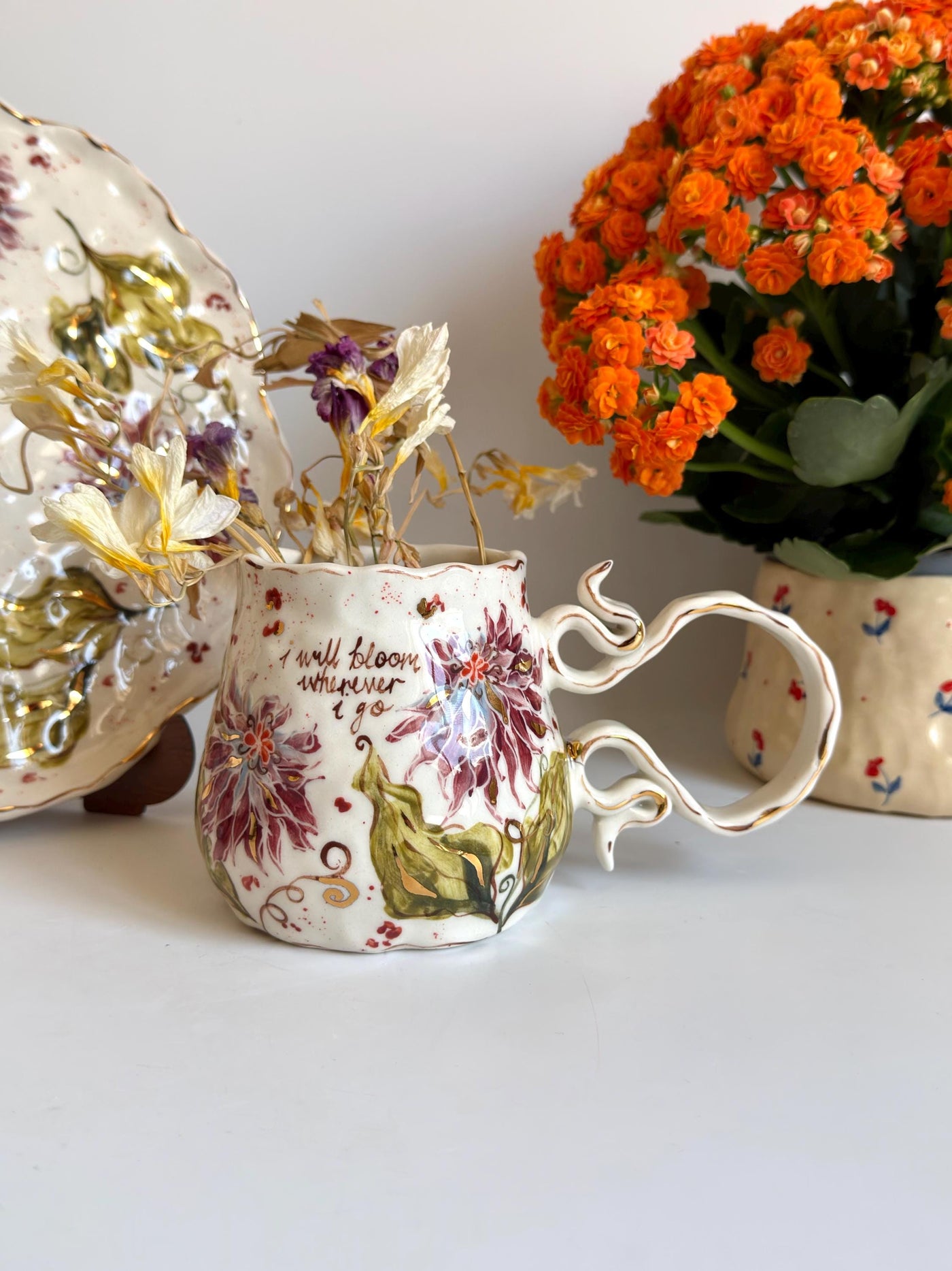 Unique Artistic Dahlia Mug