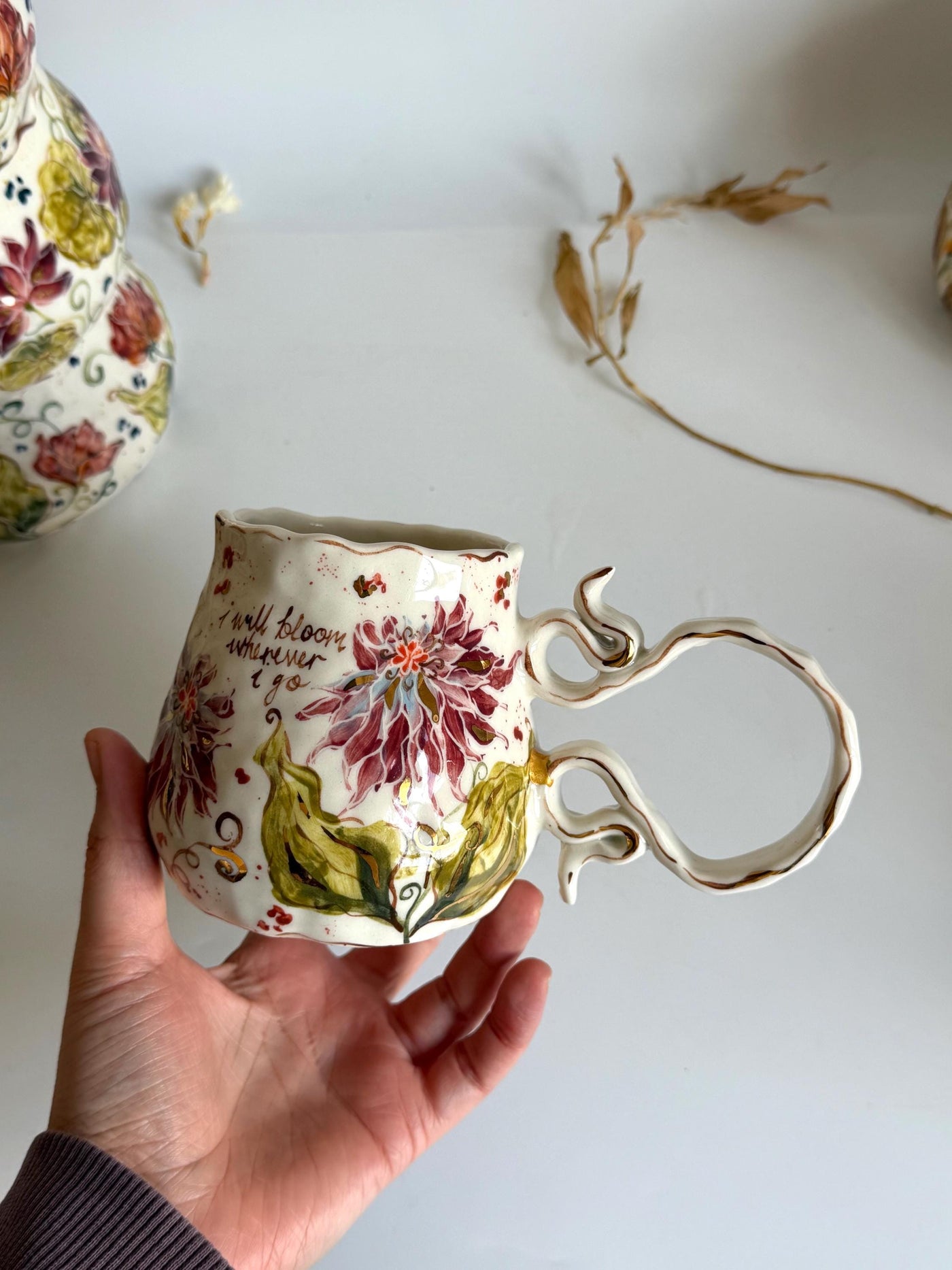 Unique Artistic Dahlia Mug