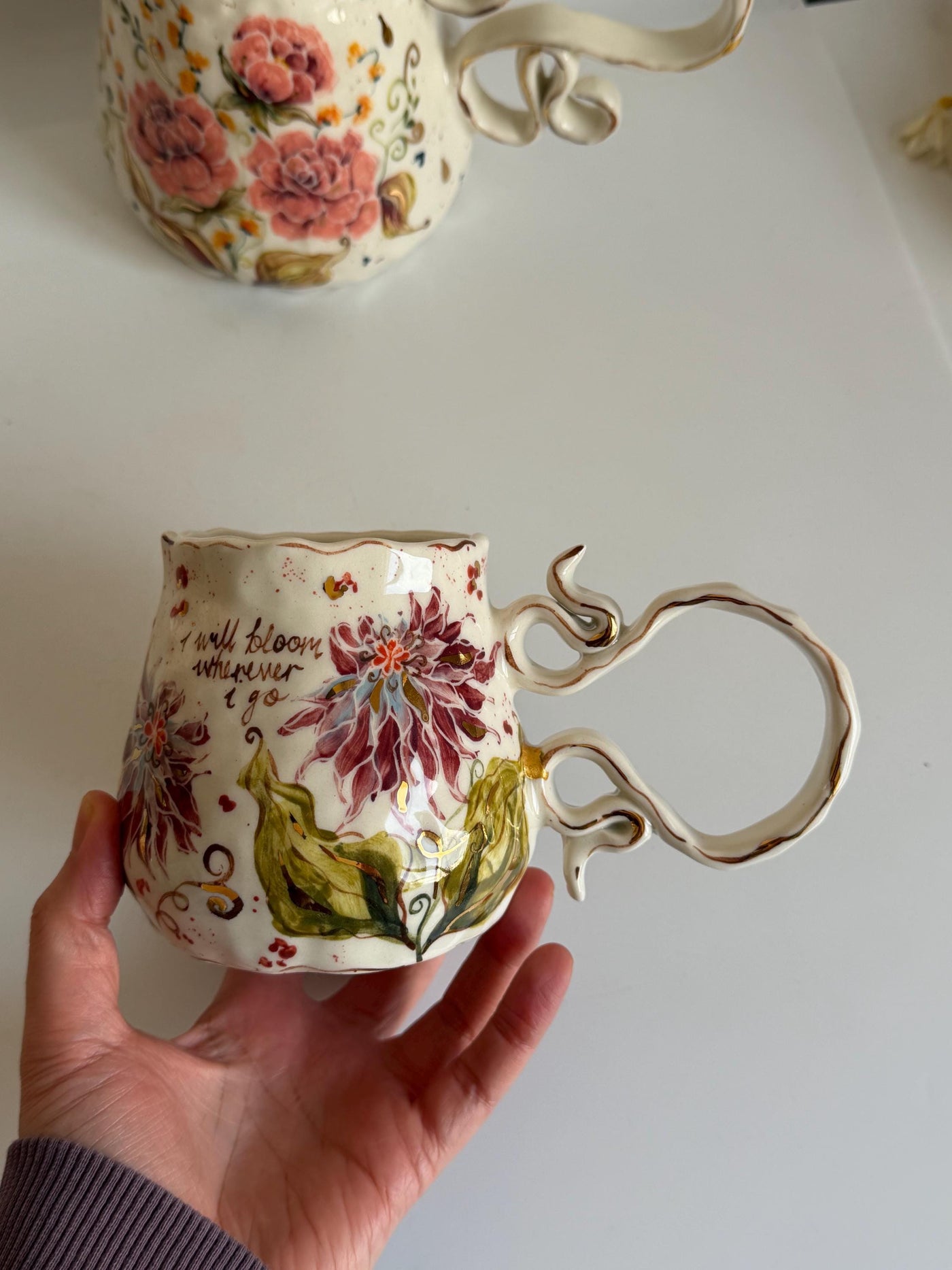 Unique Artistic Dahlia Mug