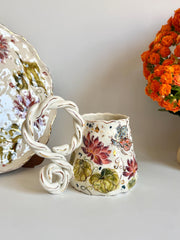 Butterfly and Dragonfly Lotus Floral Mug