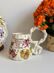 Butterfly and Dragonfly Lotus Floral Mug
