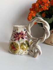 Butterfly and Dragonfly Lotus Floral Mug