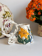 Yellow Lily Floral Mug