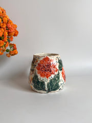 Dahlia Flowers and Butterfly Mug