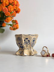 Vintage Flowers Ring Holder Dish