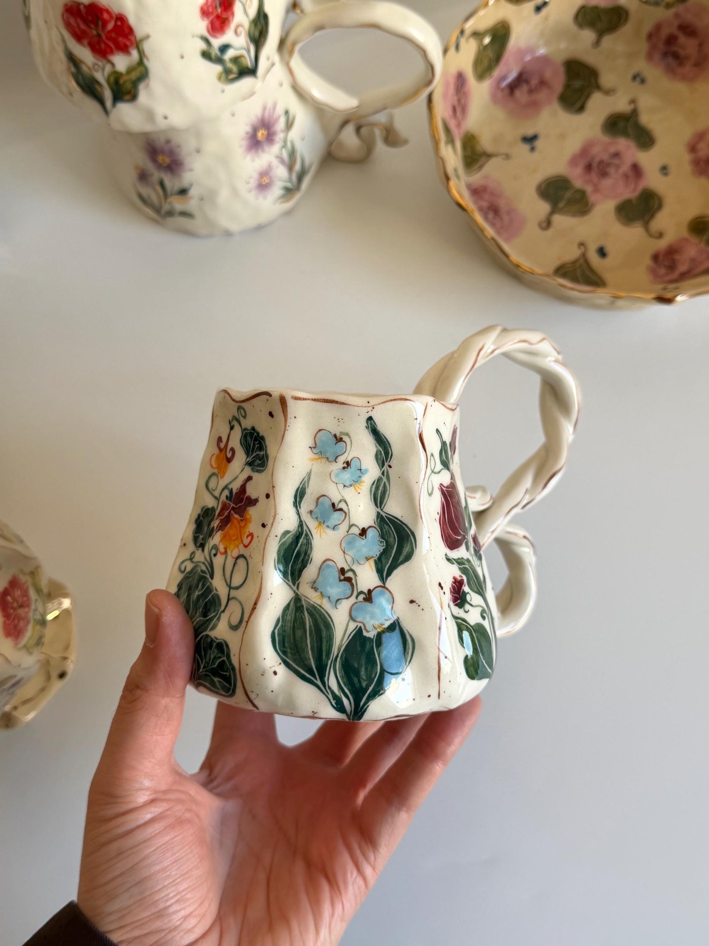 Floral Hexahon Unique Mug