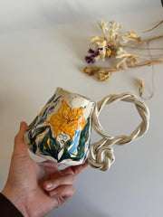 Yellow Lily Floral Mug