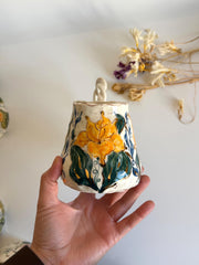 Yellow Lily Floral Mug
