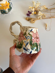 Pink Lily Floral Mug