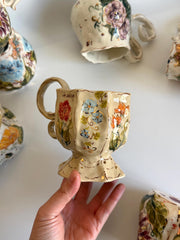 Floral Mug with Gold Detailed Flowers
