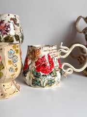 Red Roses and Gold Details Butterfly Mug