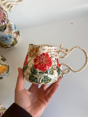 Red Roses and Gold Details Butterfly Mug