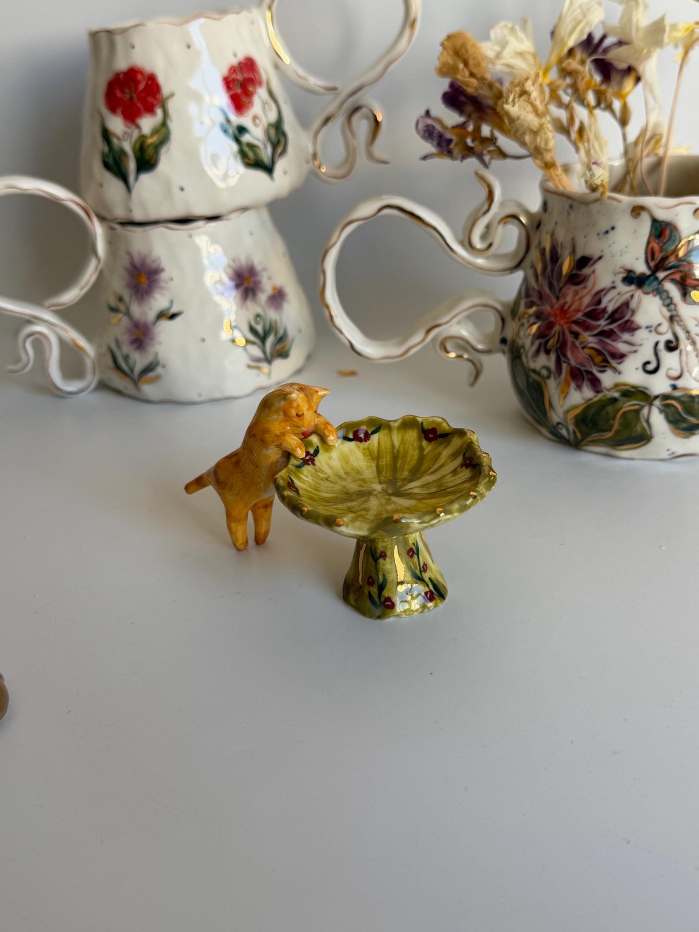 Cute Ginger Cat Ring Dish