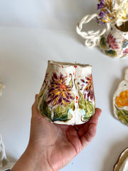 Purple Cremon Flowers Mug