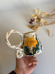 Yellow Lily Floral Mug