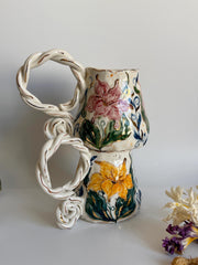 Pink Lily Floral Mug