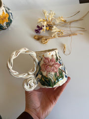 Pink Lily Floral Mug