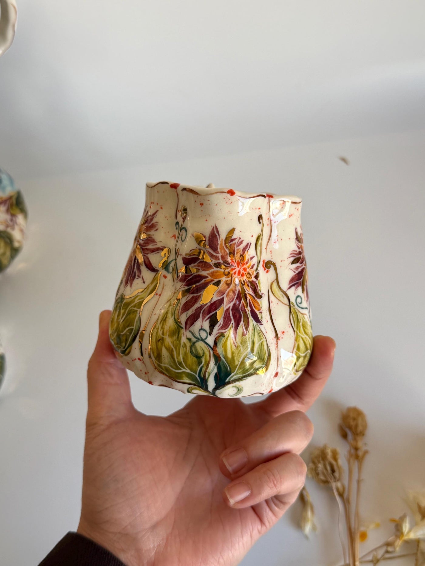 Purple Cremon Flowers Mug