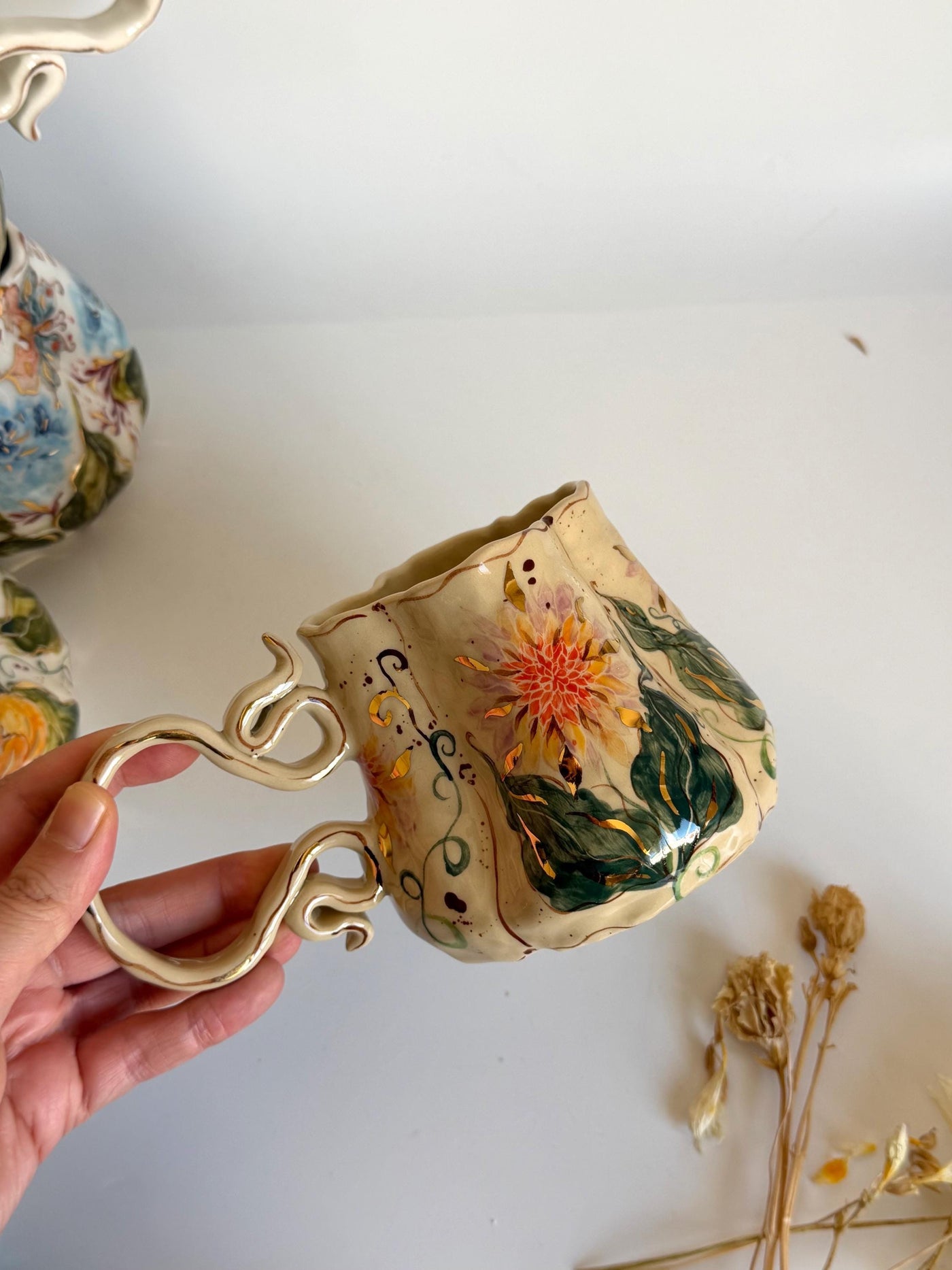 Lilac Dahlia Boho Flowers Mug