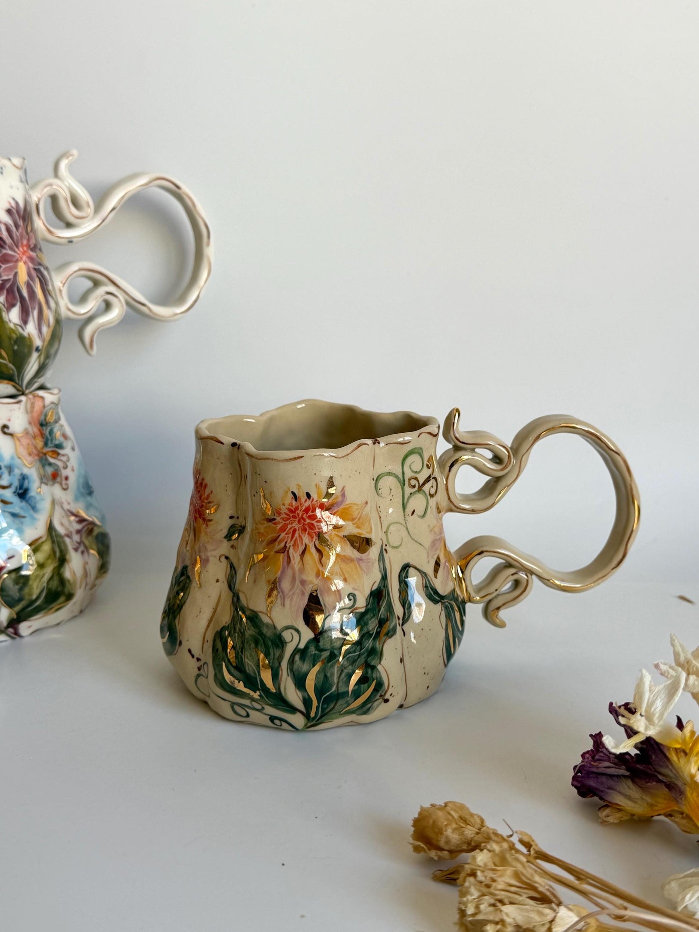 Lilac Dahlia Boho Flowers Mug