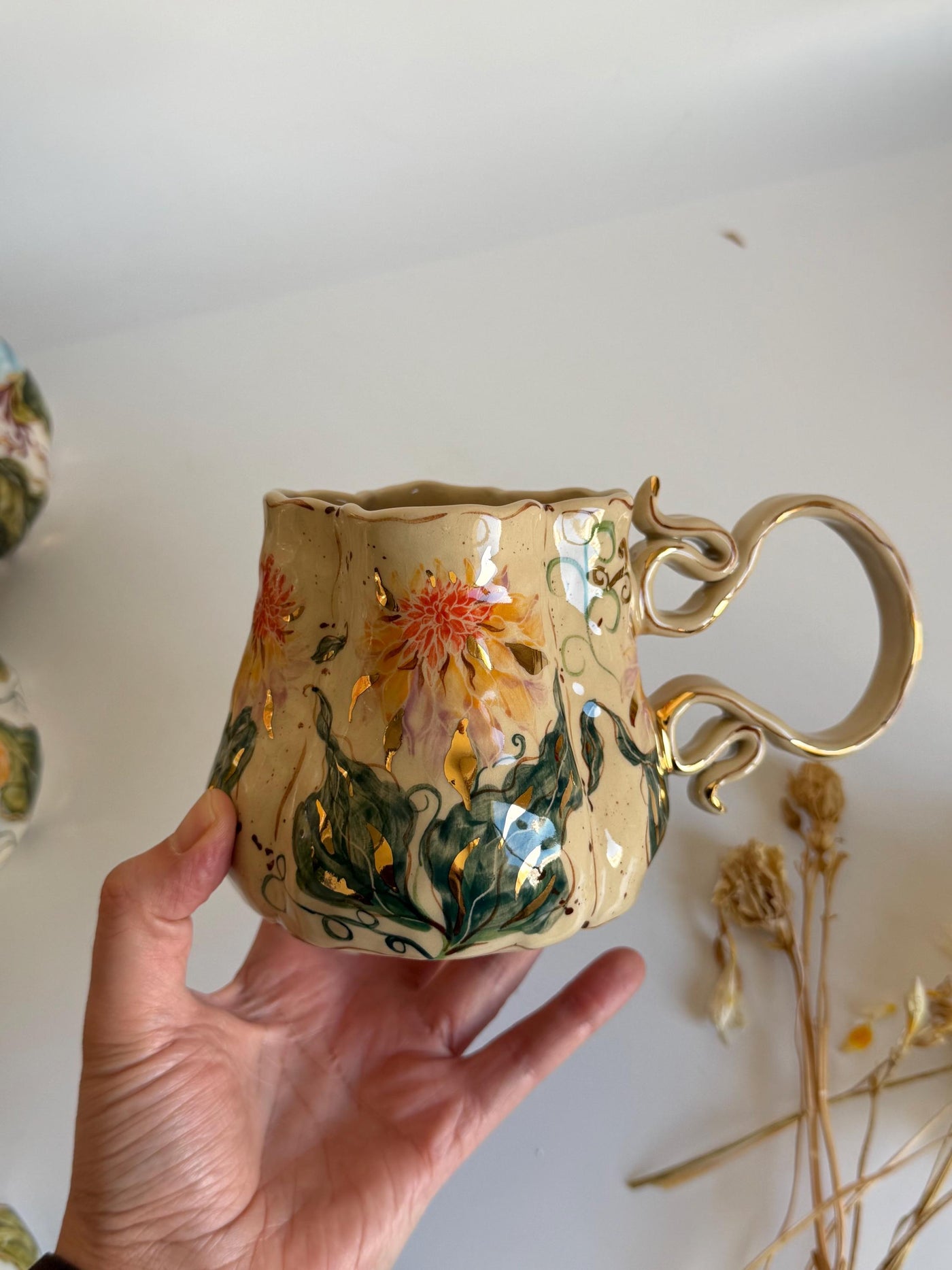 Lilac Dahlia Boho Flowers Mug