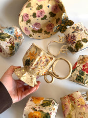 Floral Mug with Gold Detailed Flowers