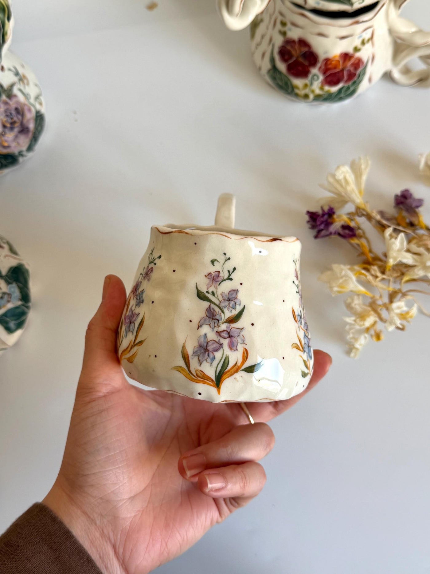 July Birth Larkspur Flower Mug
