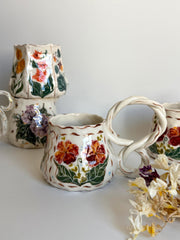 Pink, Orange Dreamy Flowers Mug