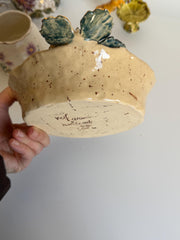 3D Butterfly with Gold Detailed Artisanal Bowl