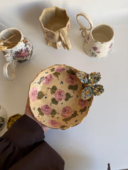 3D Butterfly with Gold Detailed Artisanal Bowl