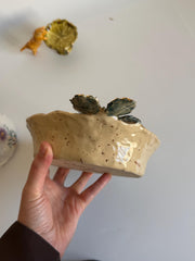 3D Butterfly with Gold Detailed Artisanal Bowl