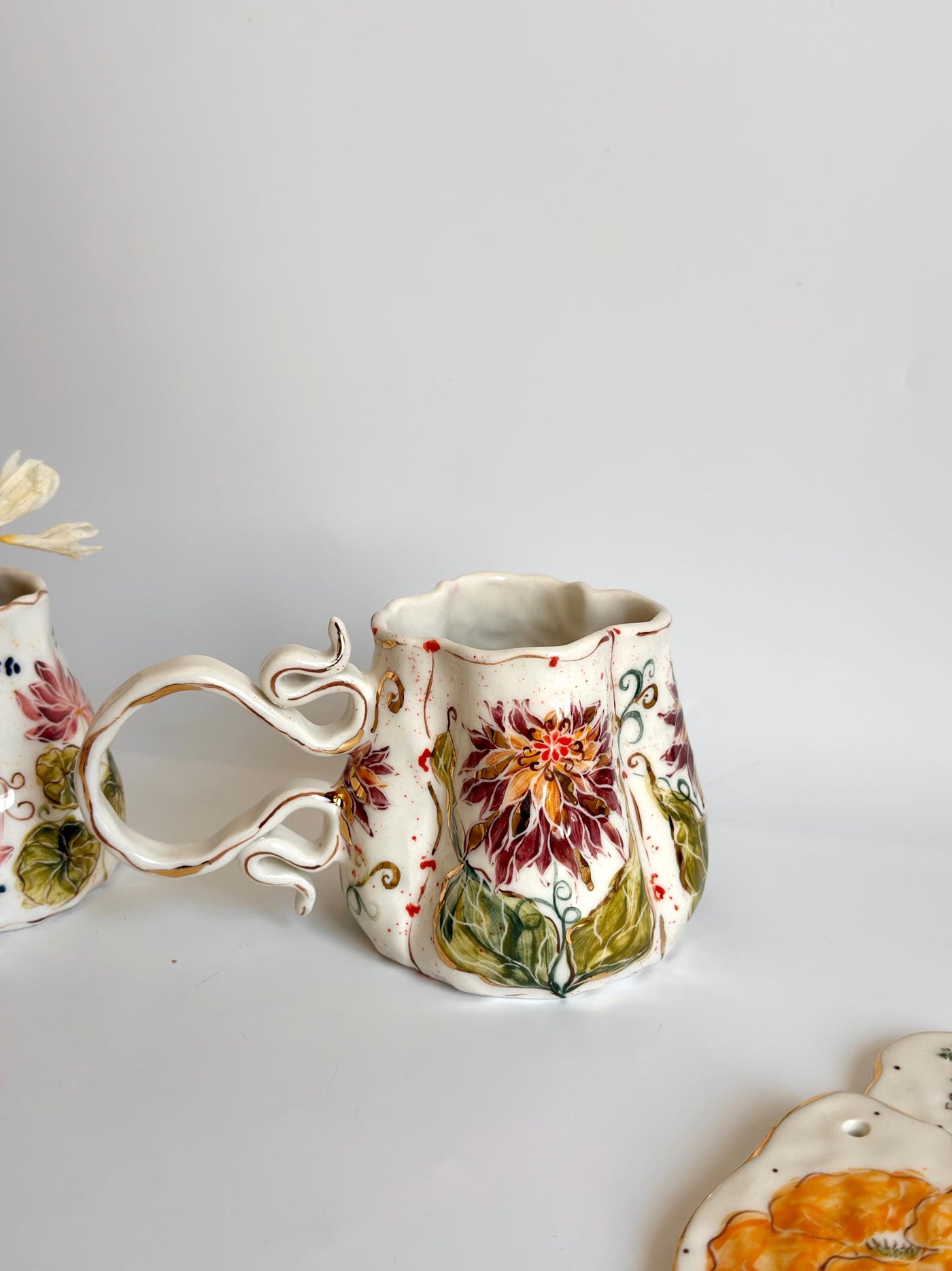Purple Cremon Flowers Mug