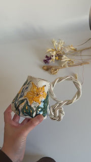 Yellow Lily Floral Mug