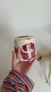 Burgundy Floral Travel Mug