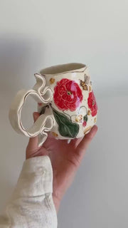 Bumblebee and Red Poppy Mug
