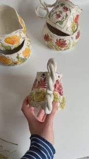 Butterfly and Dragonfly Lotus Floral Mug