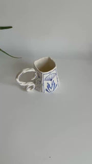 Unique Blue Flower Coffee Mug