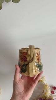 Scarlet Petal Bloom Mug with Gold Detailed